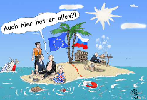 Cartoon: Anhaltendes Problem (medium) by Back tagged krise,russland,sanktionen,ressourcen,eu,europa