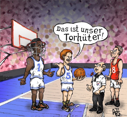 Cartoon: der Tormann (medium) by Back tagged tormann,torwart,torhüter,sport,basketball
