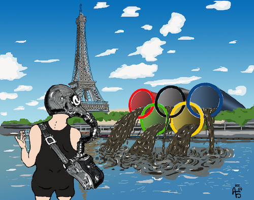 Cartoon: Draufgänger (medium) by Back tagged olympia,triathlon,paris