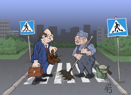 Cartoon: Fußgängerüberweg (medium) by Back tagged fußgängerüberweg,regeln,cartoon