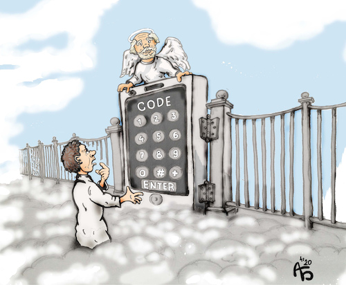 Cartoon: Passwort vergessen (medium) by Back tagged leben,himmel,träume