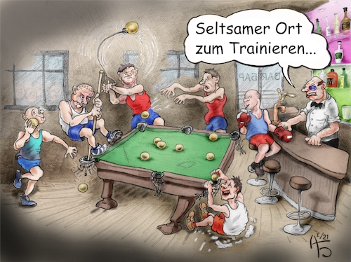 Cartoon: Trainingsbasis (medium) by Back tagged sportler,sport,trainings,rowdytum