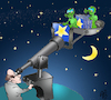 Cartoon: Astronom (small) by Back tagged astronom,astronomie,wahn,trugbild,blendwerk,täuschung,illusion,science,wissenschaft