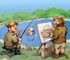 Cartoon: das Angeln (small) by Back tagged fischen,angeln,wunsch,lust