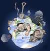 Cartoon: Erdbagger (small) by Back tagged ressourcen,gier,verbrauch,ökologie,ecology,mineralien,erde,erdkugel,boden,grund