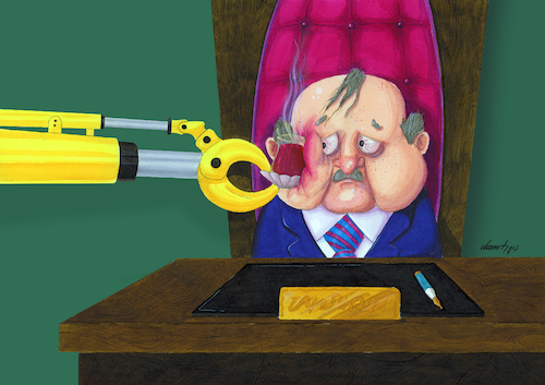 Cartoon: robot (medium) by hamitgis tagged robot,ai,hamit,hamitgis