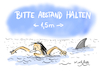 Cartoon: Abstand (small) by Karel Kodlos Hohl tagged abstand,covid19,hai,urlaub,meer
