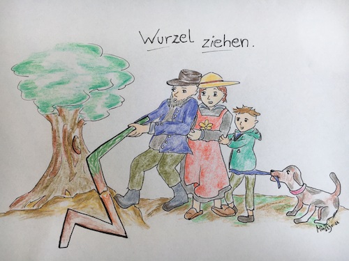Cartoon: Wurzel ziehen (medium) by Moonzt3r tagged math2022