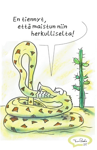 Cartoon: Käärmeen vuosi (medium) by TomPauLeser tagged käärmeen,vuosi,kiina,kuiva,kuivuus,vesipula,horoskooppi,kalkkarokäärme,aavikko,kaktus,midgard,käärmemaailma,tulipalo,ragnarök,ouroboros,paluu,itsetutkiskelu