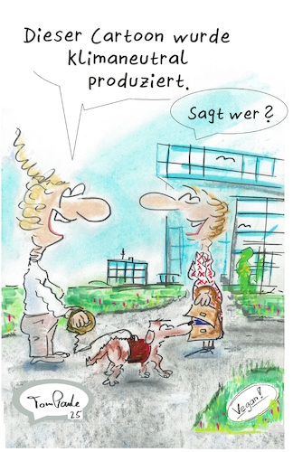 Cartoon: Klimacartoon (medium) by TomPauLeser tagged klimaneutral,klimaschonend,vegan,cartoon,klimacartoon