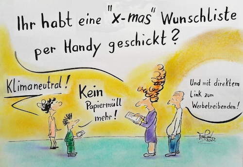Cartoon: Wunschzettel Weihnachten (medium) by TomPauLeser tagged wunschzettel,weihnachten,xmass,wunsch,wünsche,handy,smartphone
