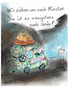 Cartoon: Letze Reservate der Grünen (small) by TomPauLeser tagged münster,auswandern,umziehen,oase,grün,grüne,wahlen,gemeinde,freaks,campingbus,bunt,peace,reservat,fahrrad,hippie