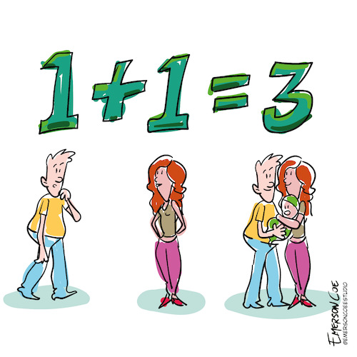Cartoon: Three (medium) by emerson_coe tagged math2022