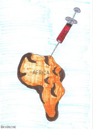 Cartoon: AFRICA AIDS (medium) by Seydi Ahmet BAYRAKTAR tagged africa,aids
