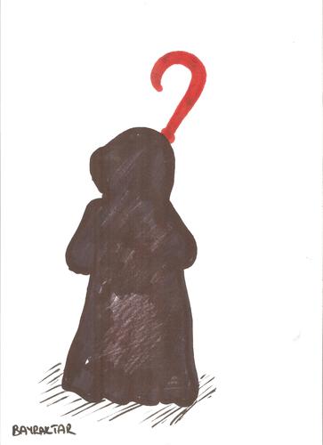 Cartoon: Grim Reaper and a question mark (medium) by Seydi Ahmet BAYRAKTAR tagged grim,reaper,and,question,mark