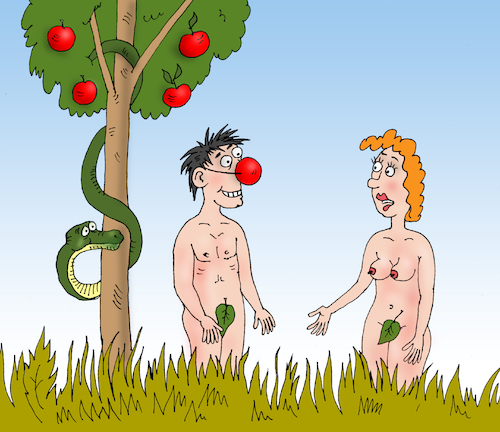 Cartoon: Adam Eve (medium) by Tarasenko  Valeri tagged paradise,apple,focus,adam,eve
