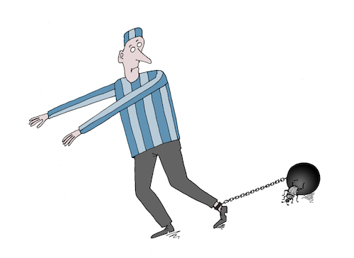 Cartoon: kettlebell (medium) by Tarasenko  Valeri tagged beetle,kettlebell,escape,prison