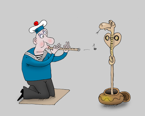 Cartoon: knot (medium) by Tarasenko  Valeri tagged sailor,fakir,knot,snake