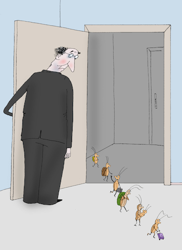 Cartoon: migration (medium) by Tarasenko  Valeri tagged migration,cockroaches,tourism