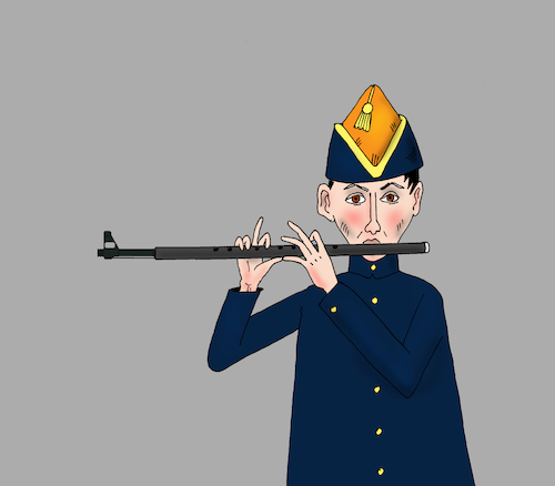 Cartoon: music (medium) by Tarasenko  Valeri tagged flutist,music,player,picture