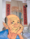 Cartoon: Bohumil Hrabal in a Chinese farm (small) by laodu tagged literatur,exile,politics