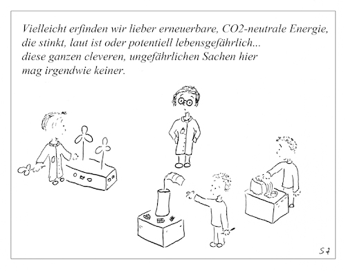 Cartoon: Zu sicher und zu sauber? (medium) by sz tagged klimawandel,zu