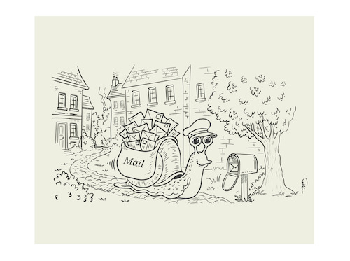 Cartoon: Slow Email (medium) by sally cartoonist tagged mail,career,transport,communication,employment,internet,mail,career,transport,communication,employment,internet