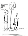 Cartoon: An der Bushaltestelle... (small) by Stümper tagged skelett,haltestelle,warten,dauer