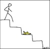 Cartoon: Treppe 4... (small) by Stümper tagged treppe,bananenschale