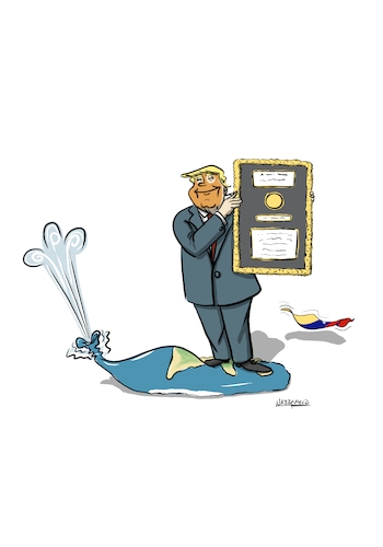 Cartoon: Schrottwichteln 2026 (medium) by SandraNabbefeld tagged cartoon,cartoonist,cartoonistin,humor,humour,fun,funny,lustig,witzig,satire,politik,politisch,außenpolitik,trump,friedensnobelpreis,venezuela,welt,erde,weltpolitik,bedrohung,schrott,schrottwichteln,müll,entwertung,preis,preisverleihung,usa,us,america,balloon,ballon,peacenobelprize,sandranabbefeld,nabbefeld,nabbefeldcartoon,cartoonlobby,rheinischehumorverwaltung,cartoon,cartoonist,cartoonistin,humor,humour,fun,funny,lustig,witzig,satire,politik,politisch,außenpolitik,trump,friedensnobelpreis,venezuela,welt,erde,weltpolitik,bedrohung,schrott,schrottwichteln,müll,entwertung,preis,preisverleihung,usa,us,america,balloon,ballon,peacenobelprize,sandranabbefeld,nabbefeld,nabbefeldcartoon,cartoonlobby,rheinischehumorverwaltung