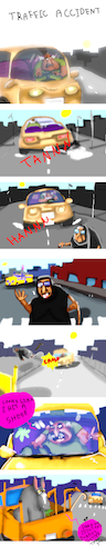 Cartoon: traffic accident (medium) by sal tagged traffic,accident,cartoon
