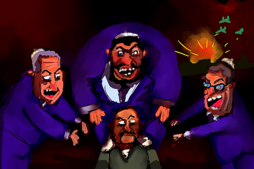 Cartoon: yamen within trouble (medium) by sal tagged cartoon