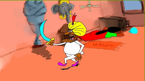 Cartoon: the red flame wizard4 (medium) by sal tagged cartoon
