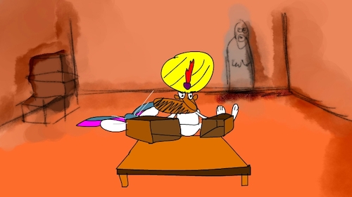 Cartoon: the red flame wizard8 (medium) by sal tagged cartoon