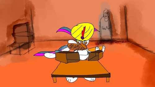 Cartoon: the red flame wizard8 (medium) by sal tagged cartoon