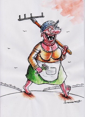 Cartoon: Frühling (medium) by Siminoga Vadim tagged frühling,bauern,krieg,abgebaut,ukraine,cherson