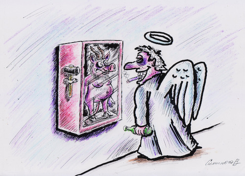 Cartoon: Heilige (medium) by Siminoga Vadim tagged heiligkeit,heuchelei,sünde,erlösung,gerecht