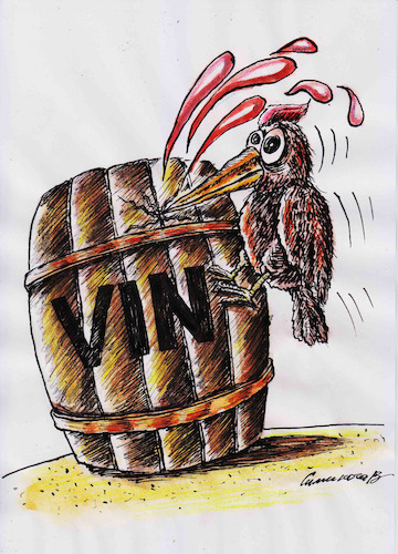Cartoon: Verkostung (medium) by Siminoga Vadim tagged weintraubenverkostung,weinbar