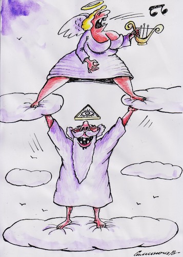 Cartoon: Vision (medium) by Siminoga Vadim tagged gott,liebe,muse,himmel,engel