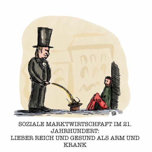 Cartoon: Soziale Marktwirtschaft (medium) by Butz tagged soziale,marktwirtschaft,arm,reich,schere,armut,ungleichheit,gerechtigkeit