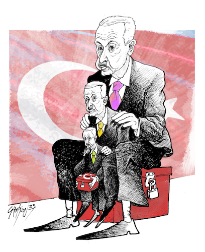 Cartoon: Erdogan forever (medium) by Grethen tagged erdogan,turkey,election