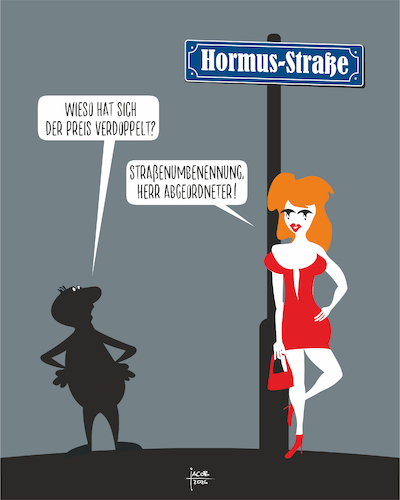 Cartoon: Preiserhöhung Hormus-Straße (medium) by Büro für gehobenen Unfug tagged hormusstraße,irankonflikt,preissteigerung,regierung,kritik,sexarbeiterin,jacob,steffen,krieg,usa,konflikt