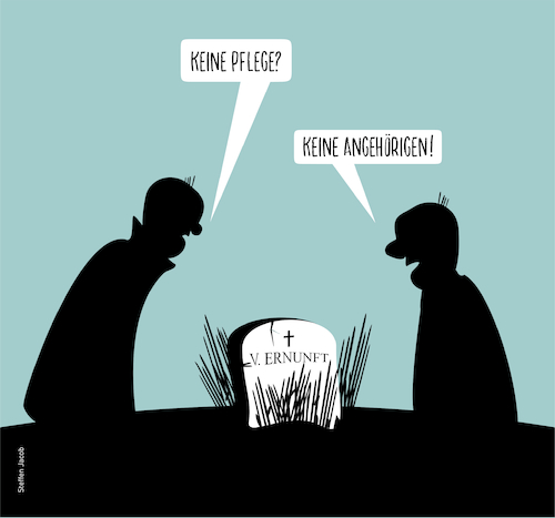Cartoon: Vernunft (medium) by Büro für gehobenen Unfug tagged vernunft,tot,grab,nachdenken