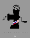 Cartoon: Joint Venture (small) by Büro für gehobenen Unfug tagged krieg,usa,russland,jointventure,fleischwolf