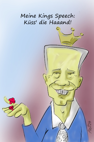 Cartoon: Joe Bidens Kings Speech (medium) by Arni tagged joe,biden,harris,kamala,macht,power,speech,king,queen,usa,republicans,democrats,demokraten,republikaner,präsident,president,election,wahl,aufstellung,nominierung,kandidat,selection