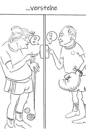 Cartoon: Trump-Putin-Telefonat (medium) by Arni tagged putin,trump,telefon,ukraine,krieg,war,selenskij,merz,politik,frieden,putin,trump,telefon,ukraine,krieg,war,selenskij,merz,politik,frieden