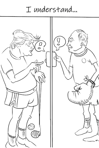 Cartoon: Trump Putin Phone Call (medium) by Arni tagged phone,call,putin,trump,donalt,vladimir,selenskij,ukraine,war,peace,politics,phone,call,putin,trump,donalt,vladimir,selenskij,ukraine,war,peace,politics