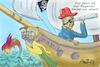 Cartoon: Piratenschiff Germania (small) by Arni tagged pirat,scholz,olaf,lindner,habeck,baerbock,schiff,piratenschiff,germania,deutschland,regierung,regiert,fahrt,fernrohr,augenklappe