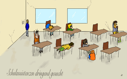Cartoon: Fachkräftemangel (medium) by Gabi Horvath tagged schule,assistenzen,fachkräfte