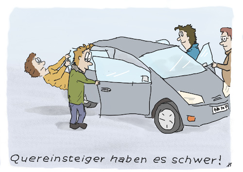 Cartoon: Quereinsteiger (medium) by Gabi Horvath tagged fachkräftemangel,seiteneinstieg,quereinstieg,lehrer,pädagogen